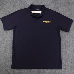 Goodyear Aviation Asia Pacific Navy Blue Polo Shirt Mens 2XL Short Sleeve Logo